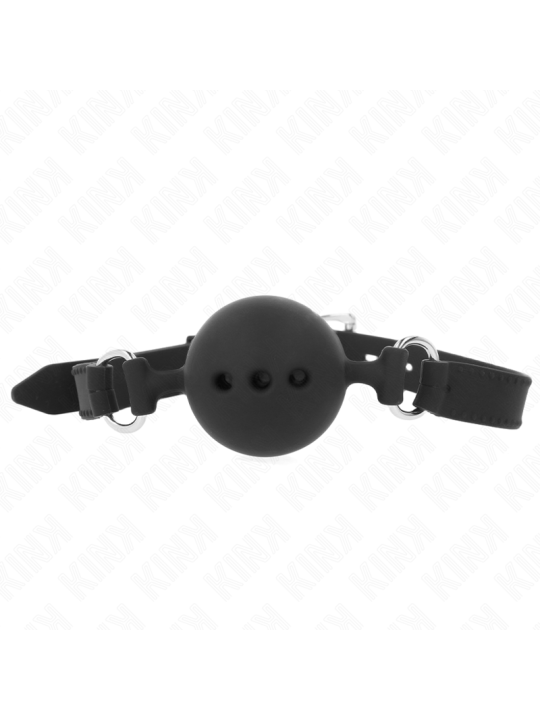 KINK MORDAZA 55 x 2 CM DE BOLA 45 CM DE SILICONA COMPLETA TALLA M NEGRO AJUSTABLE 35 51 CM