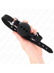 KINK MORDAZA 55 x 2 CM DE BOLA 45 CM DE SILICONA COMPLETA TALLA M NEGRO AJUSTABLE 35 51 CM