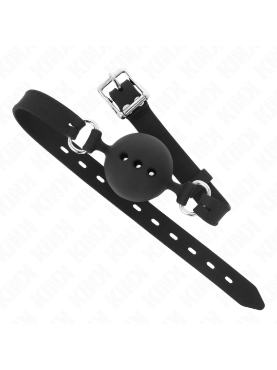 KINK MORDAZA 55 x 2 CM DE BOLA 45 CM DE SILICONA COMPLETA TALLA M NEGRO AJUSTABLE 35 51 CM