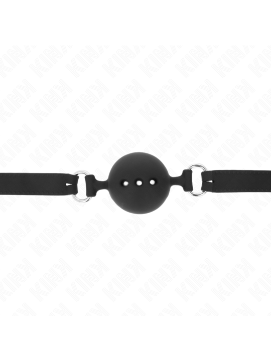 KINK MORDAZA 55 x 2 CM DE BOLA 45 CM DE SILICONA COMPLETA TALLA M NEGRO AJUSTABLE 35 51 CM