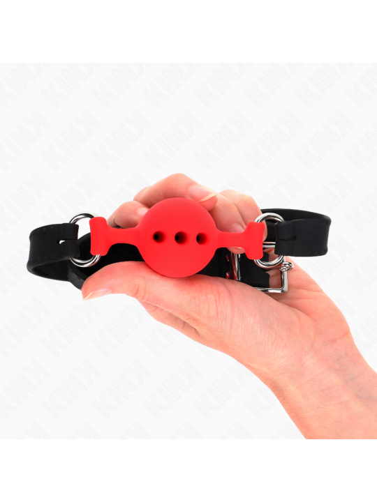 KINK MORDAZA 55 x 2 CM DE BOLA 4 CM DE SILICONA COMPLETA TALLA S ROJO AJUSTABLE 35 51 CM
