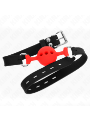 KINK MORDAZA 55 x 2 CM DE BOLA 4 CM DE SILICONA COMPLETA TALLA S ROJO AJUSTABLE 35 51 CM