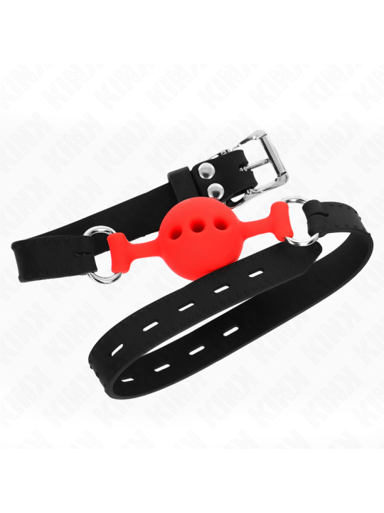 KINK MORDAZA 55 x 2 CM DE BOLA 4 CM DE SILICONA COMPLETA TALLA S ROJO AJUSTABLE 35 51 CM