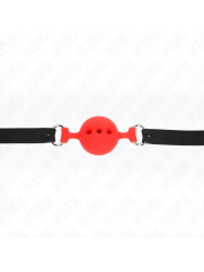 KINK MORDAZA 55 x 2 CM DE BOLA 45 CM DE SILICONA COMPLETA TALLA M ROJO AJUSTABLE 35 51 CM