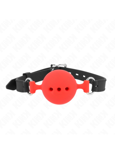 KINK MORDAZA 55 x 2 CM DE BOLA 5 CM DE SILICONA COMPLETA TALLA L ROJO AJUSTABLE 35 51 CM