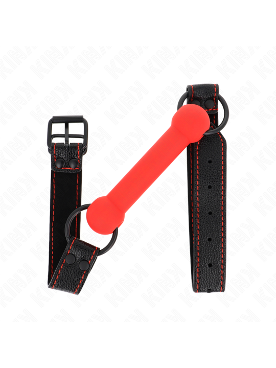 KINK MORDAZA FORMA DE HUESO CON CORREA POLIPIEL ROJO AJUSTABLE 41 57 CM