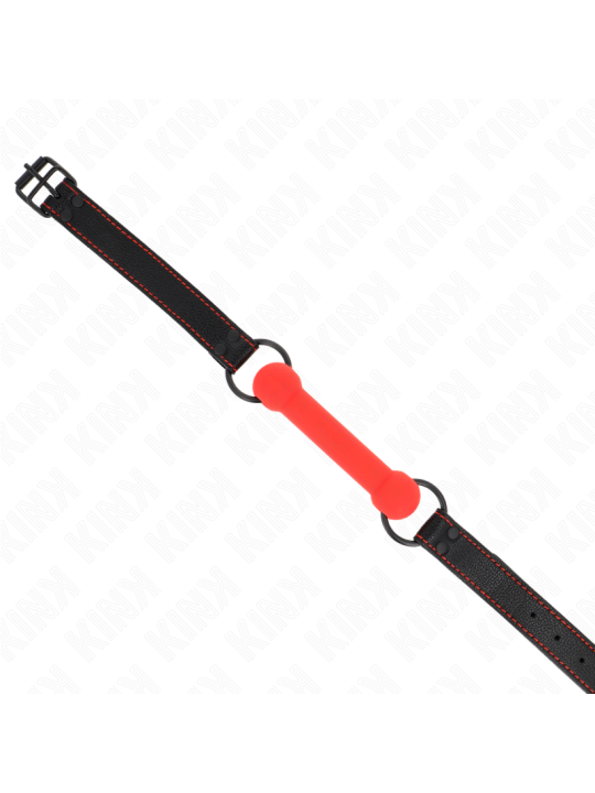 KINK MORDAZA FORMA DE HUESO CON CORREA POLIPIEL ROJO AJUSTABLE 41 57 CM
