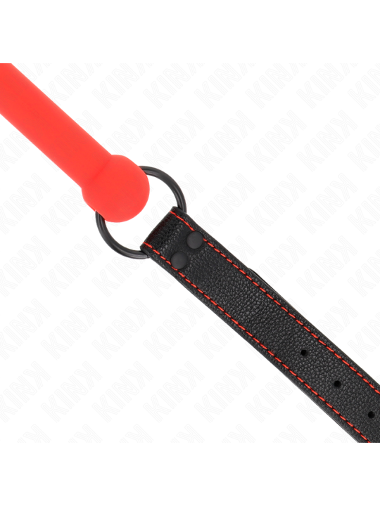KINK MORDAZA FORMA DE HUESO CON CORREA POLIPIEL ROJO AJUSTABLE 41 57 CM