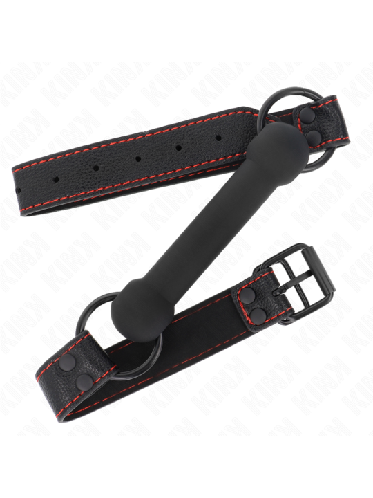 KINK MORDAZA FORMA DE HUESO CON CORREA POLIPIEL NEGRO AJUSTABLE 41 57 CM
