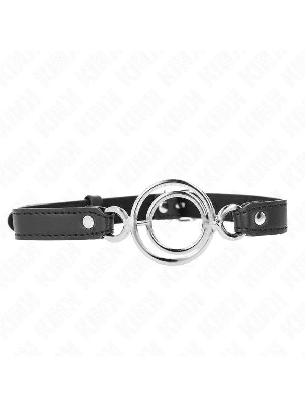 KINK MORDAZA CON MULTIPLES JUNTAS TORICAS 5 CM NEGRO 63 X 25 CM