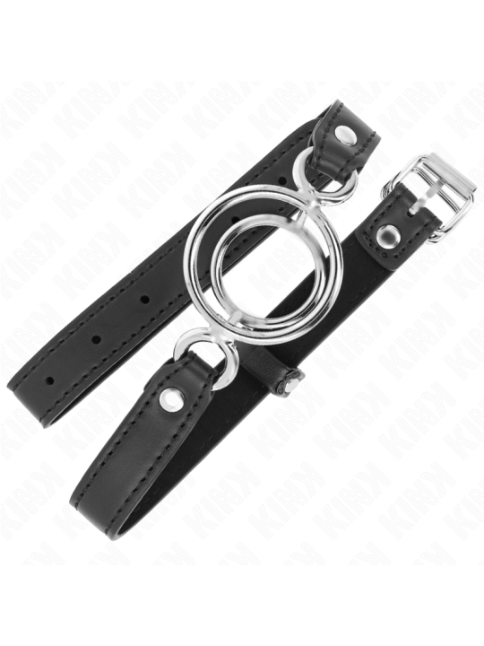 KINK MORDAZA CON MULTIPLES JUNTAS TORICAS 5 CM NEGRO 63 X 25 CM