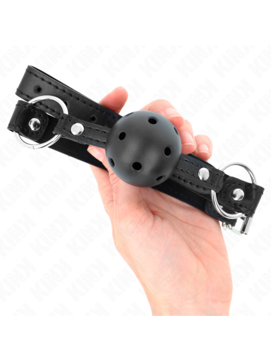 KINK MORDAZA DE BOLA 45 CM NEGRA DURA HUECA MODELO 1 635 X 2 CM