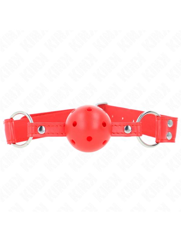 KINK MORDAZA DE BOLA 45 CM DURA HUECA ROJO COMPLETA 62 x 2 CM