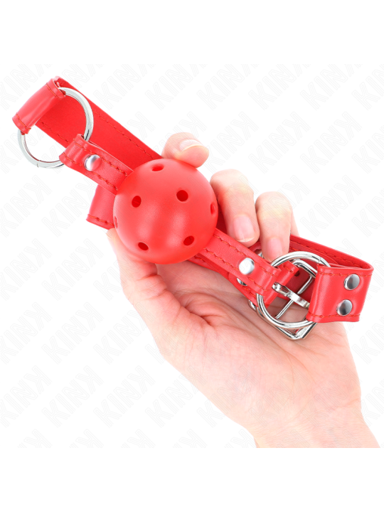 KINK MORDAZA DE BOLA 45 CM DURA HUECA ROJO COMPLETA 62 x 2 CM