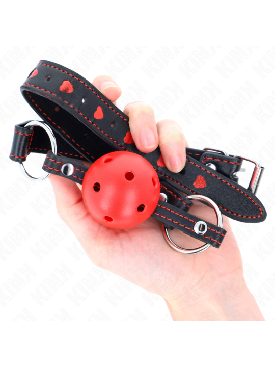 KINK MORDAZA DE BOLA 45 CM ROJA DURA HUECA MODELO 2 65 x 25 CM