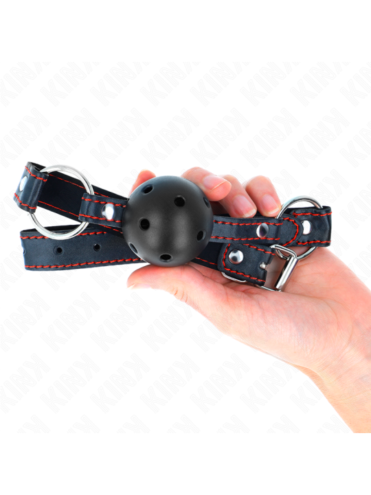 KINK MORDAZA DE BOLA 45 CM NEGRA DURA HUECA MODELO 2 65 x 25 CM