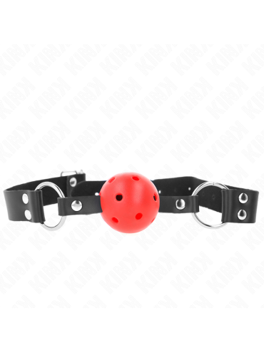 KINK MORDAZA DE BOLA 4 CM TRANSPIRABLE CON DOBLE REMACHE ROJO 62 x 25 CM AJUSTABLE 42 58 CM