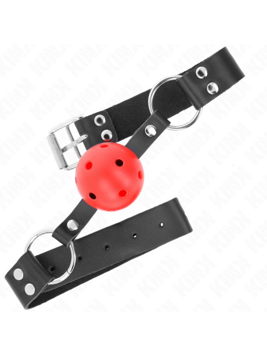 KINK MORDAZA DE BOLA 4 CM TRANSPIRABLE CON DOBLE REMACHE ROJO 62 x 25 CM AJUSTABLE 42 58 CM