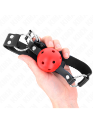 KINK MORDAZA DE BOLA 4 CM TRANSPIRABLE CON DOBLE REMACHE ROJO 62 x 25 CM AJUSTABLE 42 58 CM