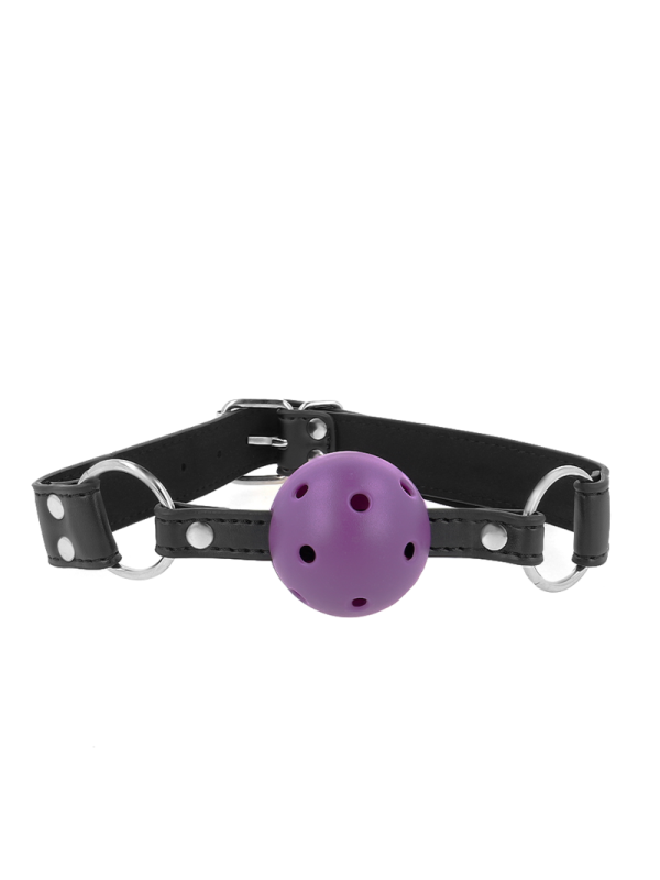 KINK MORDAZA DE BOLA 4 CM TRANSPIRABLE CON DOBLE REMACHE MORADO 62 x 25 CM AJUSTABLE 42 58 CM