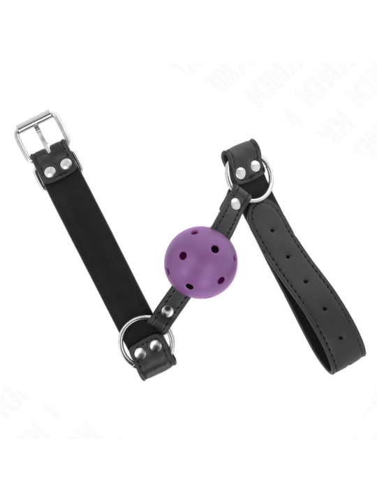 KINK MORDAZA DE BOLA 4 CM TRANSPIRABLE CON DOBLE REMACHE MORADO 62 x 25 CM AJUSTABLE 42 58 CM