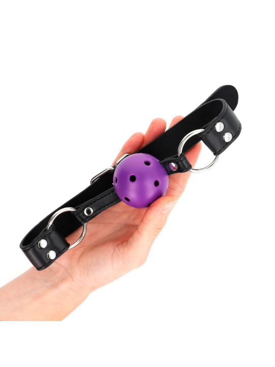 KINK MORDAZA DE BOLA 4 CM TRANSPIRABLE CON DOBLE REMACHE MORADO 62 x 25 CM AJUSTABLE 42 58 CM