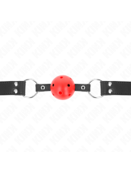 KINK MORDAZA DE BOLA 4 CM TRANSPIRABLE CON DOBLE REMACHE DE CUERO 62 x 25 CM AJUSTABLE 42 58 CM