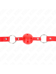 KINK MORDAZA DE BOLA 4 CM TRANSPIRABLE CON DOBLE REMACHE MODELO 1 ROJO 62 x 25 CM AJUSTABLE 42 58 CM