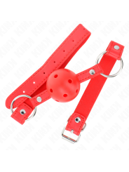 KINK MORDAZA DE BOLA 4 CM TRANSPIRABLE CON DOBLE REMACHE MODELO 1 ROJO 62 x 25 CM AJUSTABLE 42 58 CM