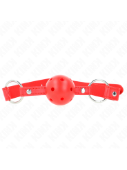 KINK MORDAZA DE BOLA 4 CM TRANSPIRABLE CON DOBLE REMACHE MODELO 1 ROJO 62 x 25 CM AJUSTABLE 42 58 CM