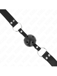 KINK MORDAZA DE BOLA 4 CM TRANSPIRABLE CON DOBLE REMACHE MODELO 1 NEGRO 62 x 25 CM AJUSTABLE 42 58 CM