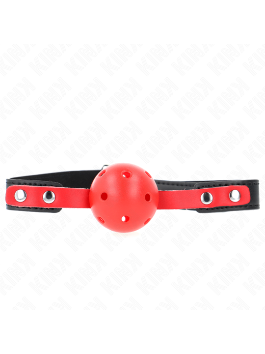 KINK MORDAZA DE BOLA 4 CM DURA HUECA ROJO CORREA NEGRA 60 x 2 CM AJUSTABLE 37 52 CM
