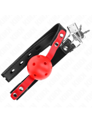 KINK MORDAZA DE BOLA 4 CM DURA HUECA ROJO CORREA NEGRA 60 x 2 CM AJUSTABLE 37 52 CM