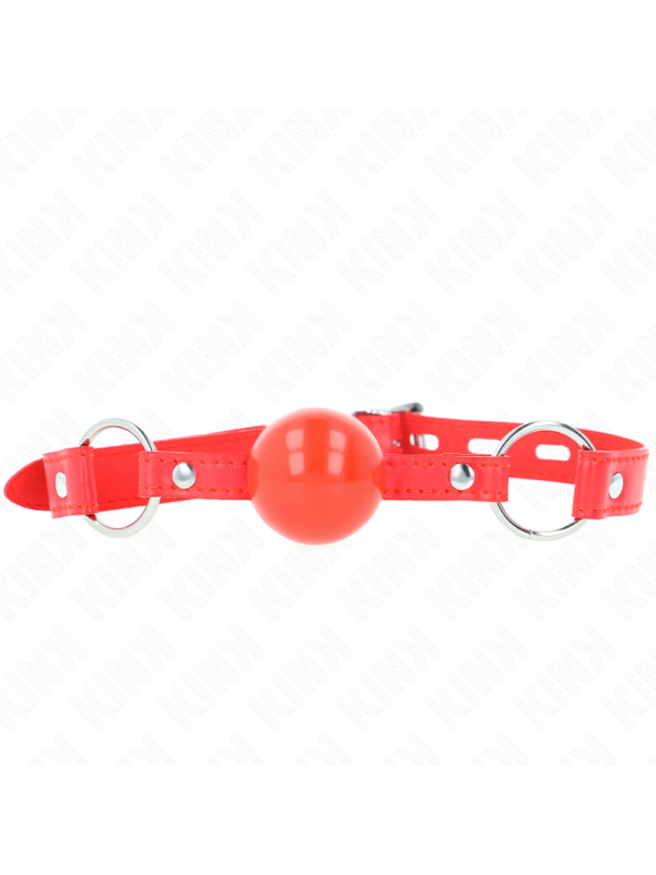 KINK MORDAZA DE BOLA 4 CM TPE CON CANDADO ROJO 60 x 2 CM