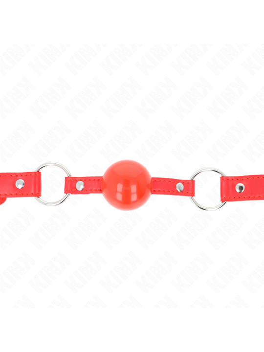 KINK MORDAZA DE BOLA 4 CM TPE CON CANDADO ROJO 60 x 2 CM