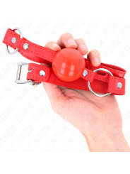 KINK MORDAZA DE BOLA 4 CM TPE CON CANDADO ROJO 60 x 2 CM