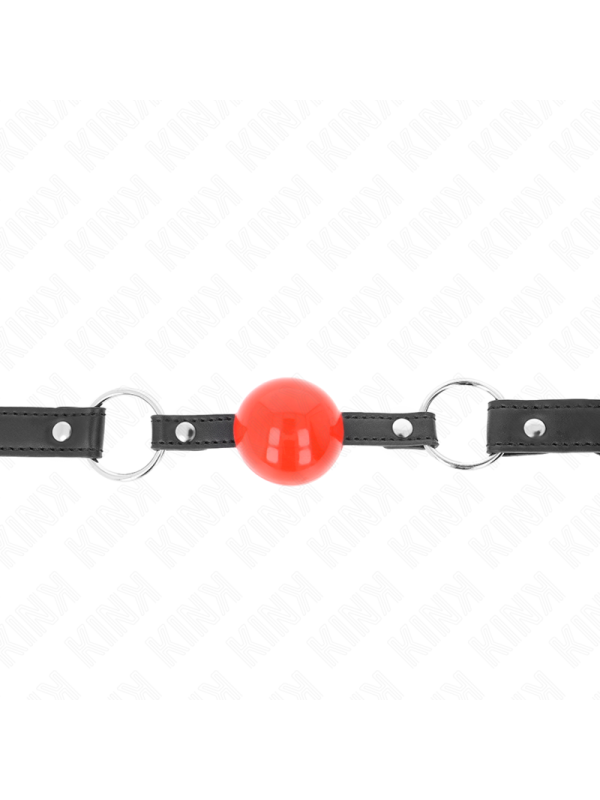 KINK MORDAZA DE BOLA 4 CM CON CANDADO BOLA ROJA CORREA NEGRA 60 x 2 CM