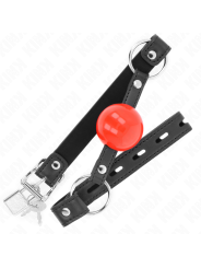 KINK MORDAZA DE BOLA 4 CM CON CANDADO BOLA ROJA CORREA NEGRA 60 x 2 CM