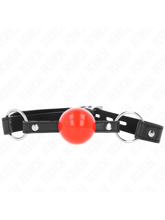 KINK MORDAZA DE BOLA 4 CM CON CANDADO BOLA ROJA CORREA NEGRA 60 x 2 CM