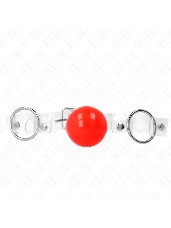 KINK MORDAZA DE BOLA ROJA DE PVC TRANSPARENTE AJUSTABLE