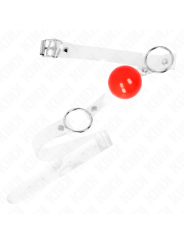 KINK MORDAZA DE BOLA ROJA DE PVC TRANSPARENTE AJUSTABLE