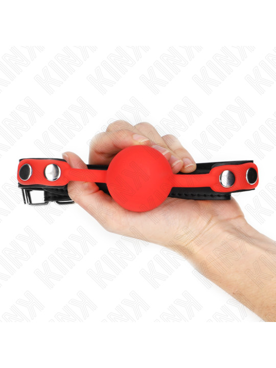 KINK MORDAZA DE BOLA 4 CM DE SILICONA ROJA 60 x 2 CM