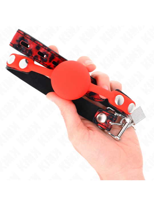 KINK MORDAZA DE BOLA 4 CM DE SILICONA MODELO 2 CON CANDADO 60 x 2 CM