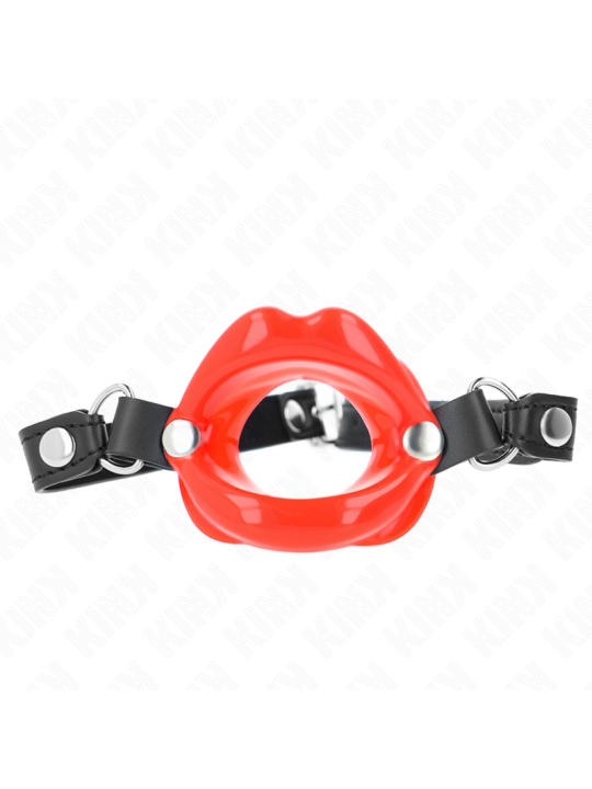 KINK MORDAZA LABIAL 8 CM CON CORREA DE POLIPIEL ROJO 63 x 2 CM AJUSTABLE 39 58 CM