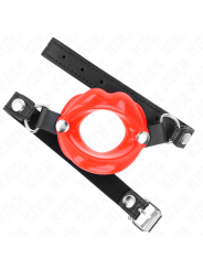 KINK MORDAZA LABIAL 8 CM CON CORREA DE POLIPIEL ROJO 63 x 2 CM AJUSTABLE 39 58 CM