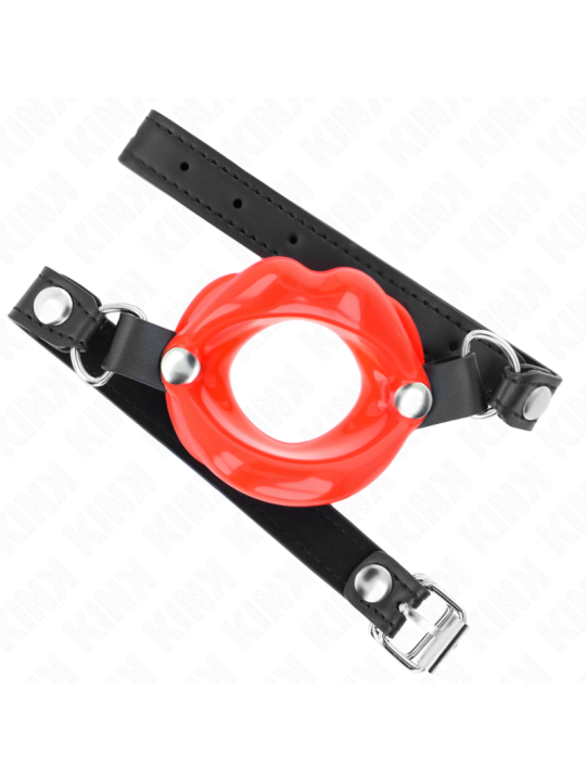 KINK MORDAZA LABIAL 8 CM CON CORREA DE POLIPIEL ROJO 63 x 2 CM AJUSTABLE 39 58 CM