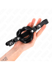 KINK MORDAZA LABIAL 8 CM CON CORREA DE POLIPIEL NEGRO 63 x 2 CM AJUSTABLE 39 58 CM