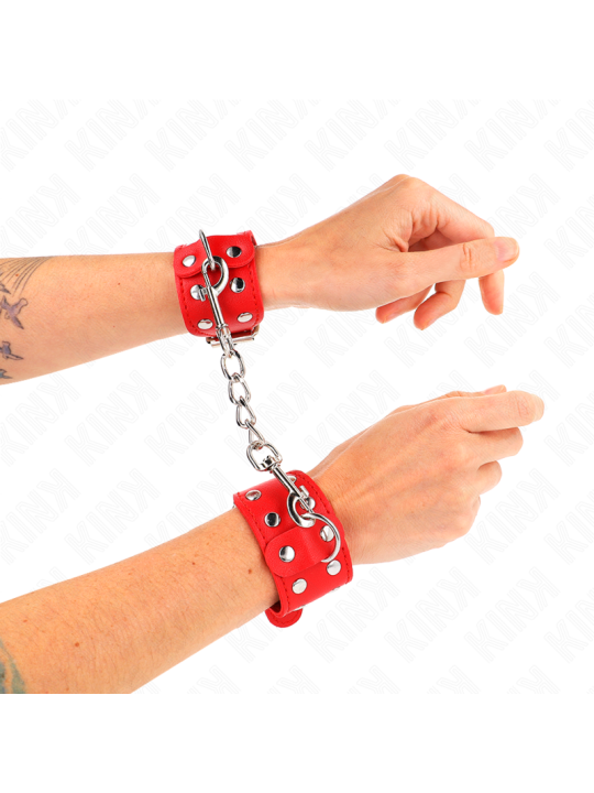 KINK MUNEQUERAS CON DOBLE LINEA DE TACHUELAS AJUSTABLE ROJO