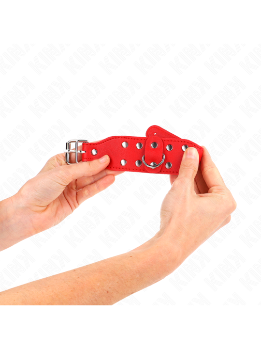 KINK MUNEQUERAS CON DOBLE LINEA DE TACHUELAS AJUSTABLE ROJO