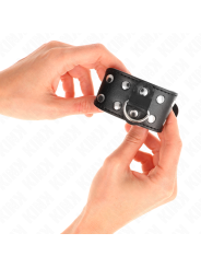 KINK MUNEQUERAS CON DOBLE LINEA DE TACHUELAS AJUSTABLE NEGRO